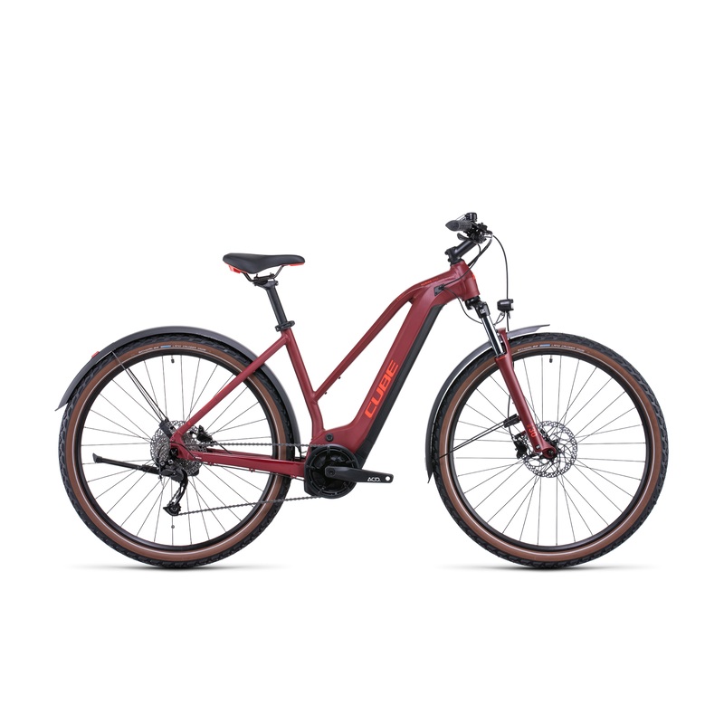 Cube Nuride Hybrid Performance 625 Allroad Trapeze Electric Hybrid Bike Dark Red 'n' Red