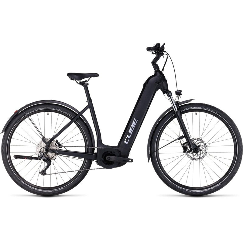 Cube Nuride Hybrid Pro 500 All Road Easy Entry Step Through Electric Hybrid Bike Black Metal