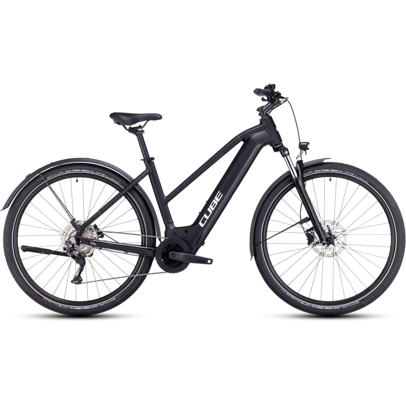 Cube Nuride Hybrid Pro 500 All-Road Trapeze Electric Hybrid Bike Black Metal