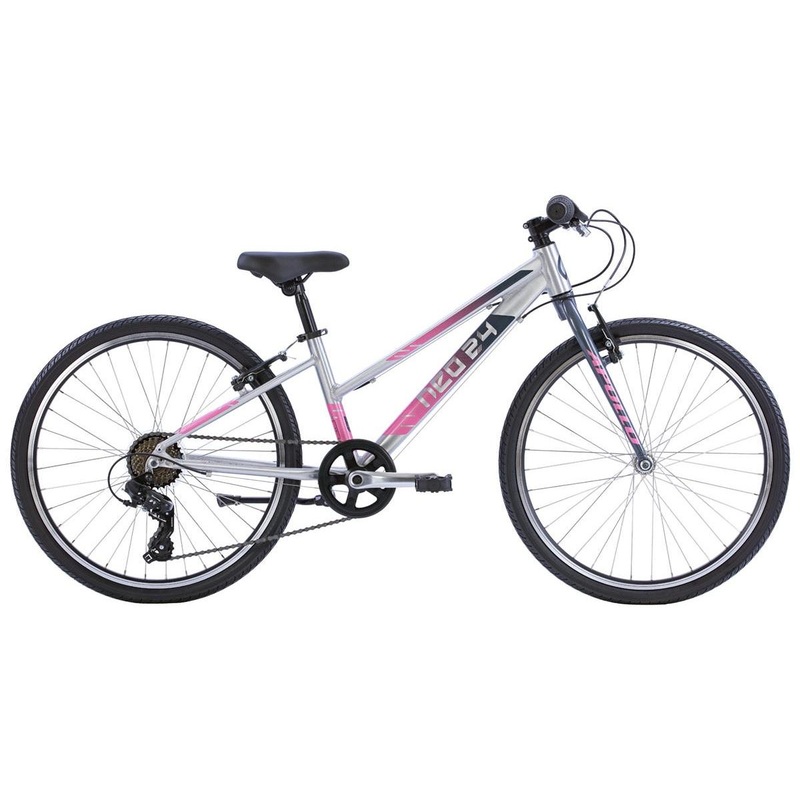 Neo Kids Bike 24'' 7-Speed Brushed Alloy Charcoal/Pink Fade
