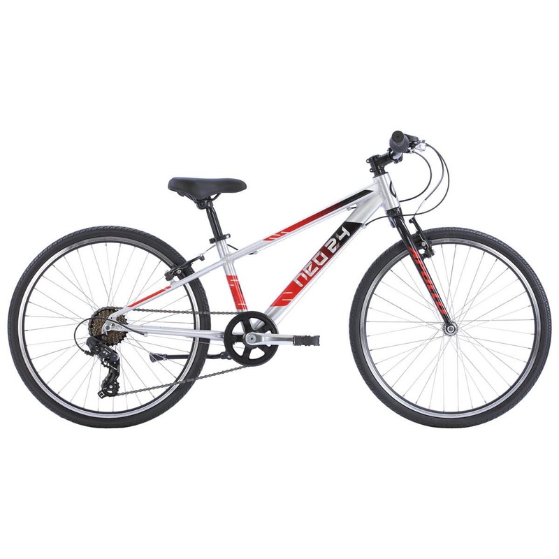 Neo Kids Bike 24'' 7-Speed Silver with Black Red Fade