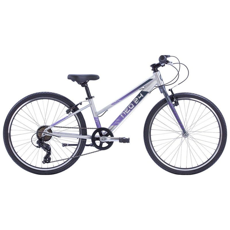 Neo Kids Bike 24'' 7-Speed Silver with Charcoal Lavender Fade
