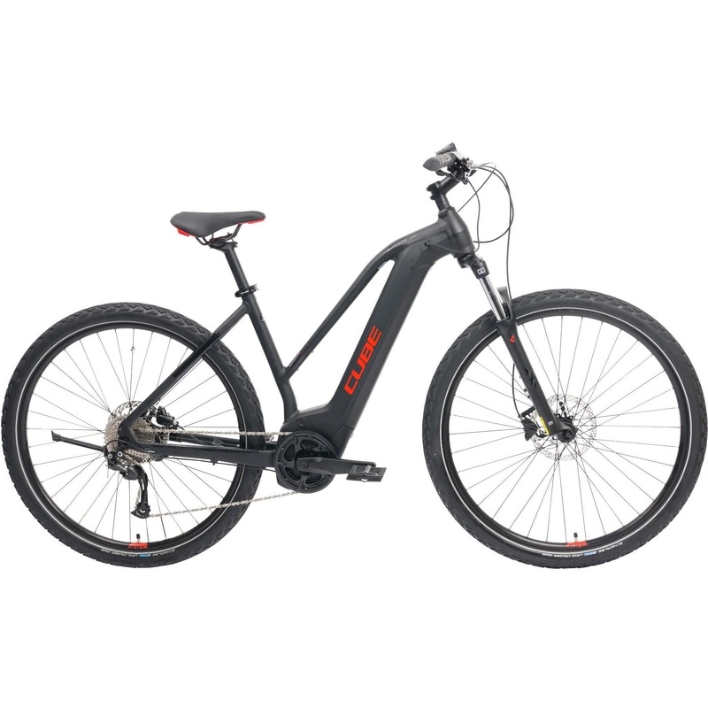 Cube Nature Hybrid ONE 400 Trapeze Electric Hybrid Bike Black/Red