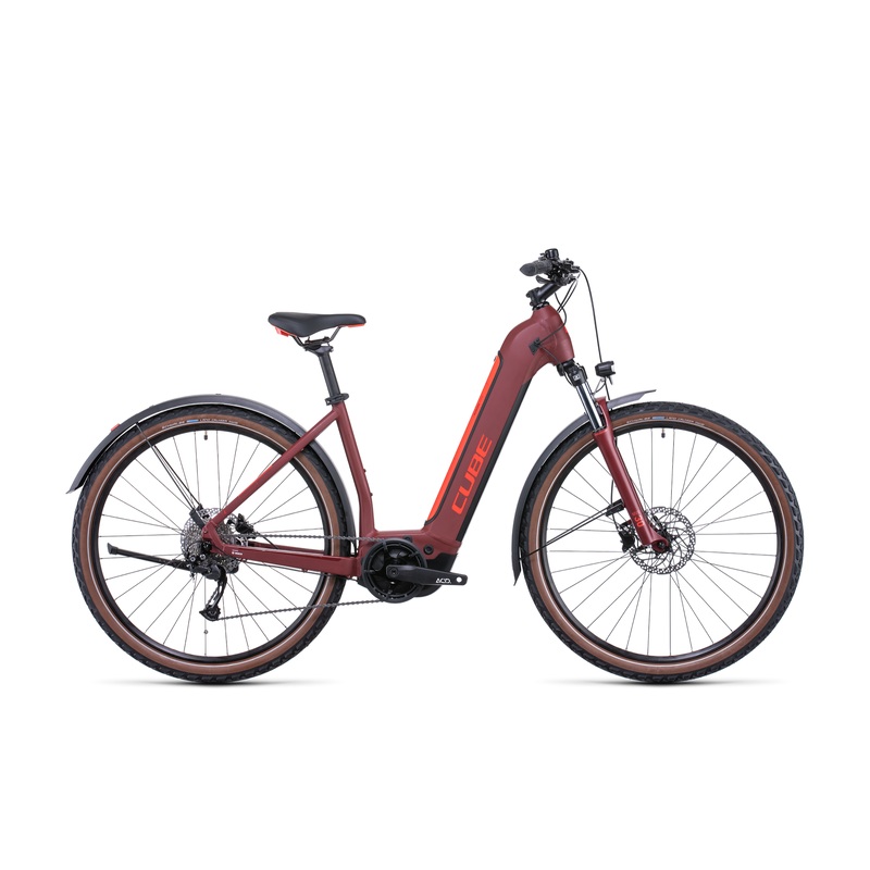 Cube Nuride Hybrid Performance 625 Allroad EasyEntry Electric Hybrid Bike Dark Red 'n' Red