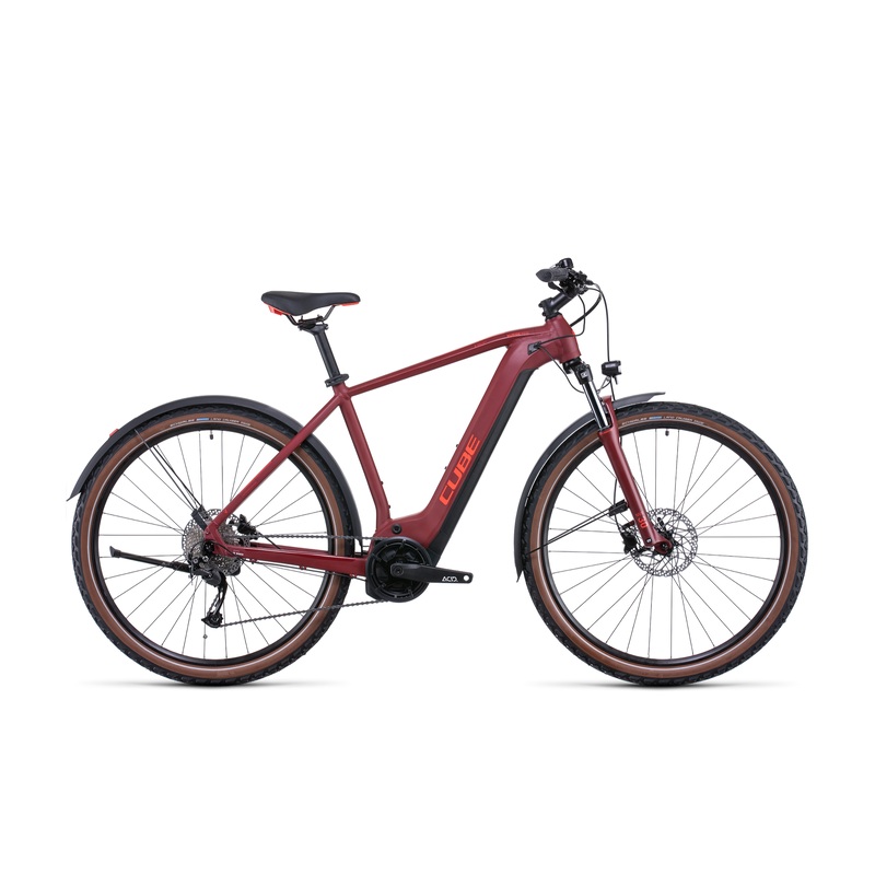Cube Nuride Hybrid Performance 625 Allroad Electric Hybrid Bike Dark Red 'n' Red