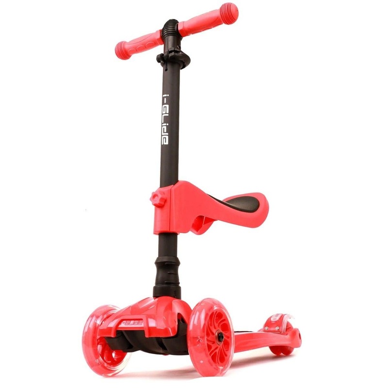 I-Glide with Lights and Seat Kids Scooter Red