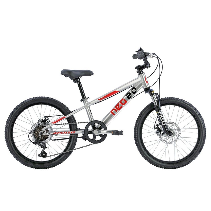 Neo Disc+ Kids Bike 20'' 6-Speed Brushed Alloy/Red/Black