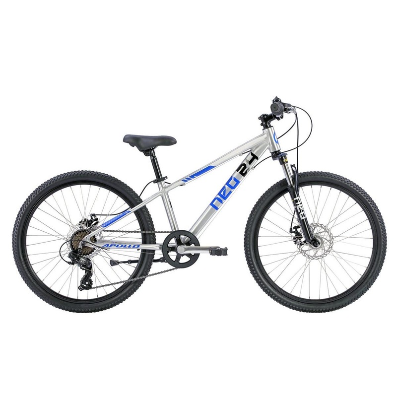 Neo Disc+ Kids Bike 24'' 7-Speed Brushed Alloy/Blue/Black