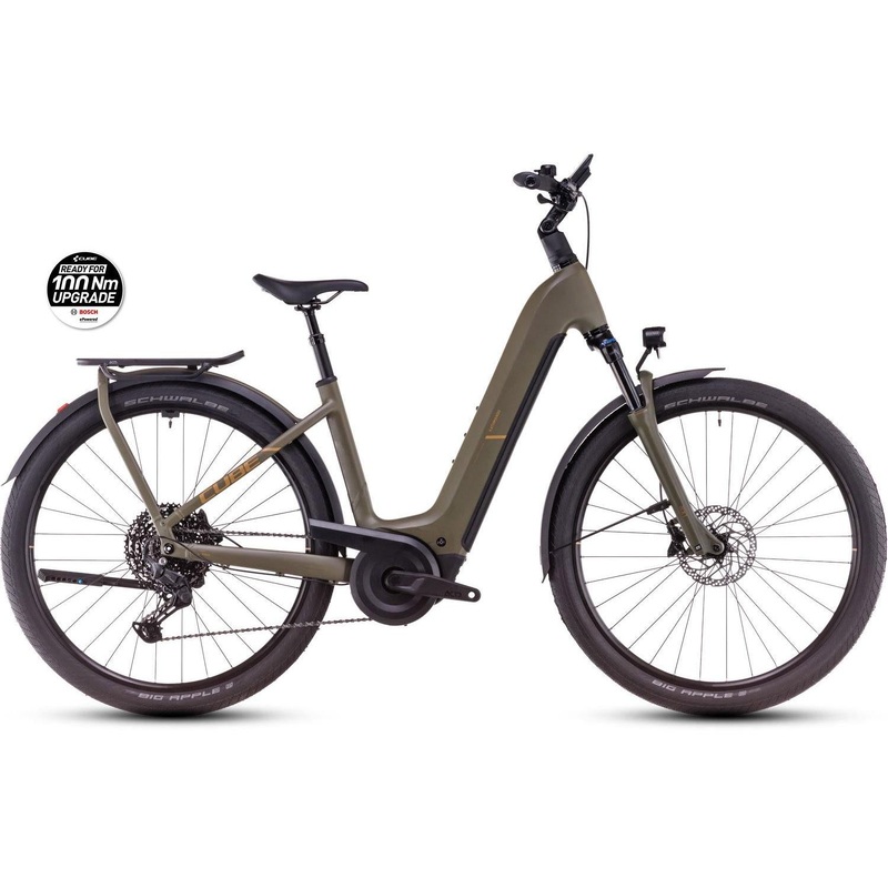 Cube Kathmandu Hybrid Pro 800 Easy-Entry Electric Hybrid Bike Dusty Olive'n'Gold