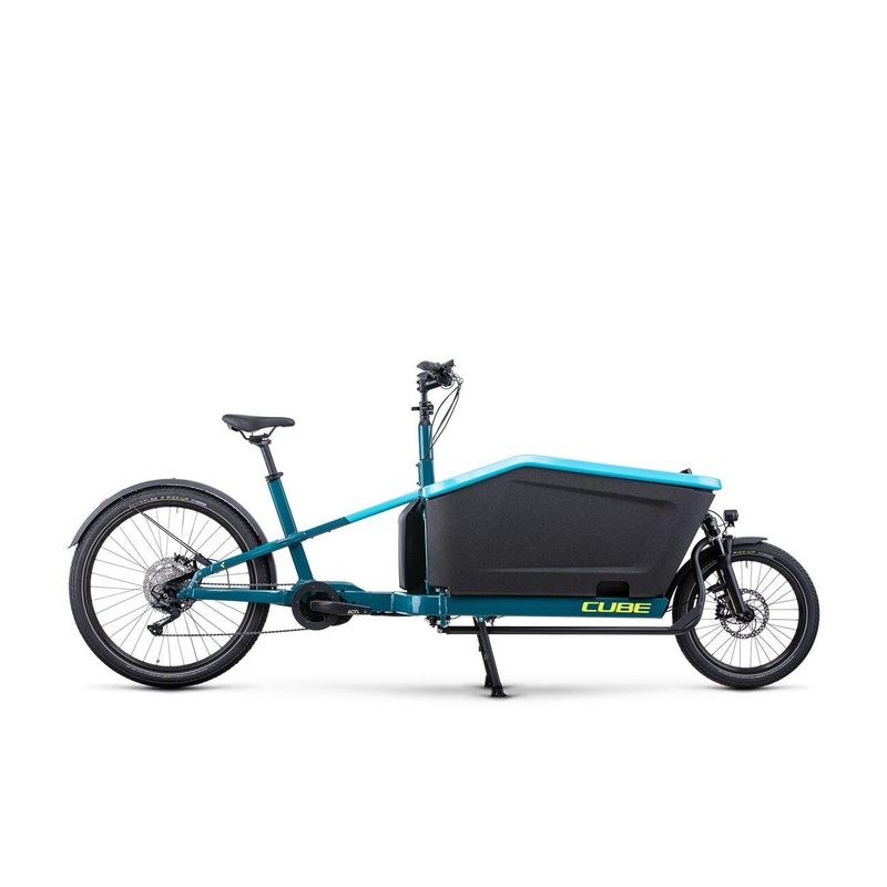 Cube Cargo Sport Hybrid 500 Electric Cargo Bike Blue'n'Lime