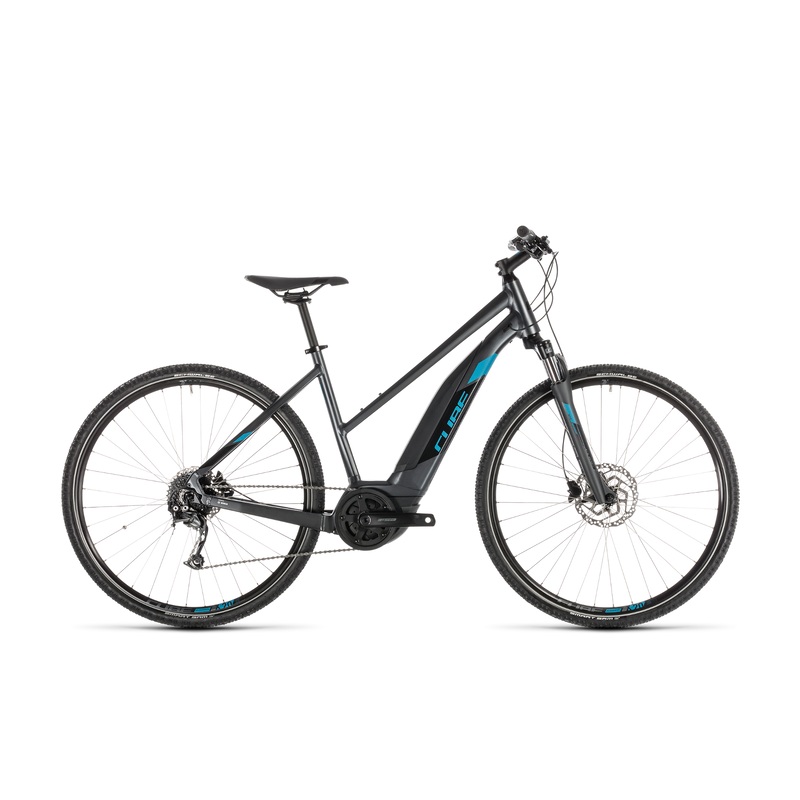 Cube Cross Hybrid One 400 Trapeze E-Hybrid Bike Iridium/Blue