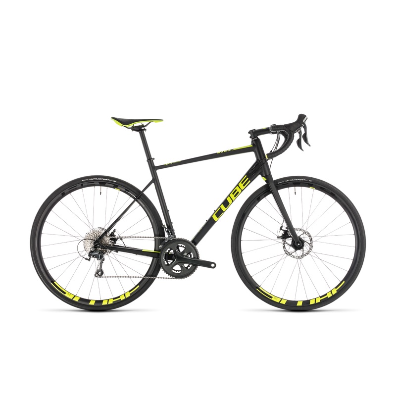 Cube Attain Race Disc Road Bike Black/Flash Yellow