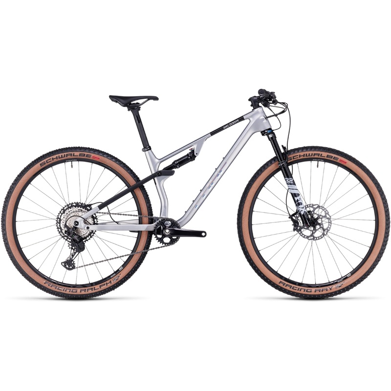 Cube AMS ZERO99 C:68 Race Dual Suspension Mountain Bike Silver/Black