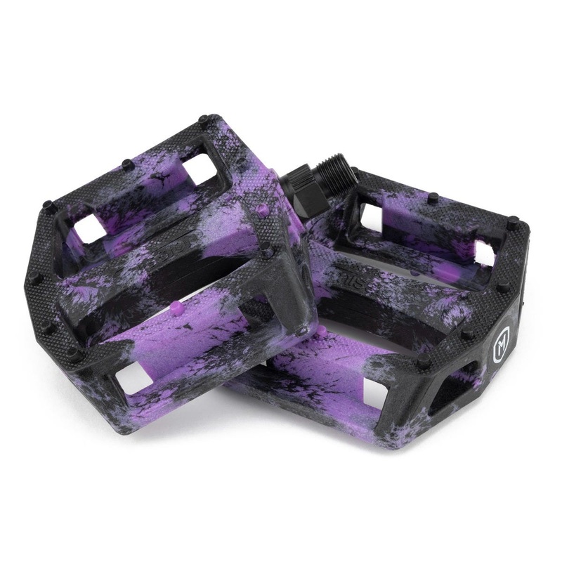 Mission Impulse BMX Pedals Black/Purple Splash