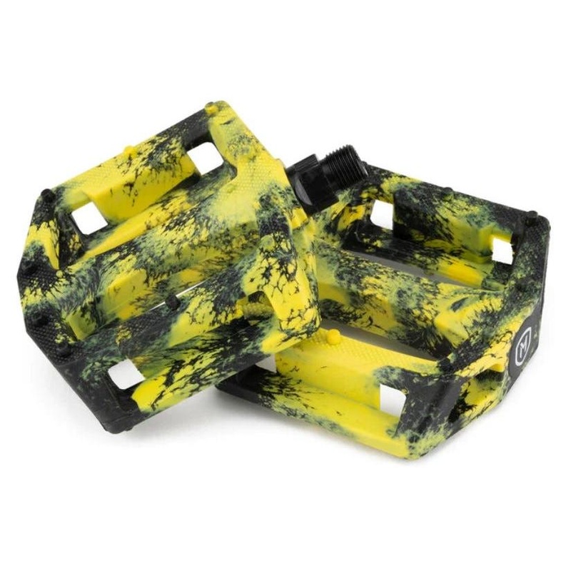 Mission Impulse BMX Pedals Black/Yellow Splash
