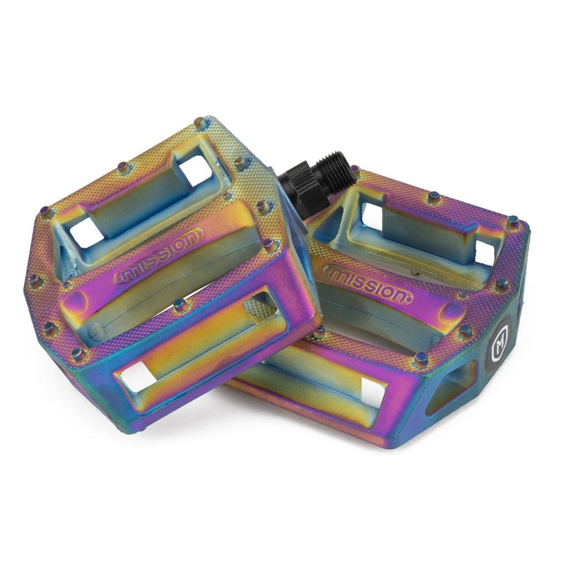 Mission Impulse BMX Pedals Oil Slick