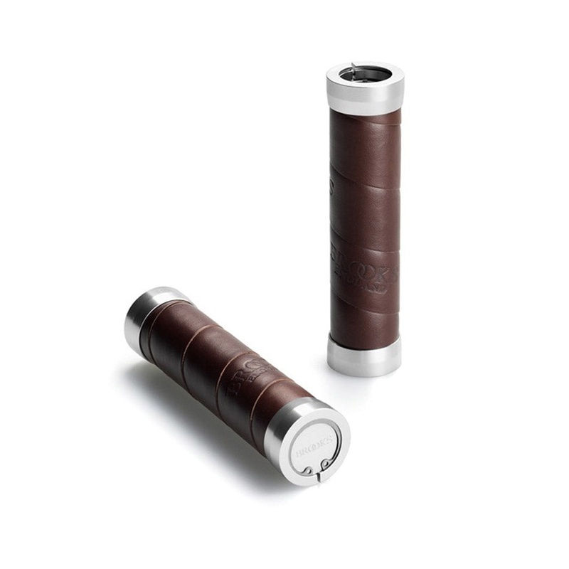 Brooks Slender Leather 130mm Grips - Brown