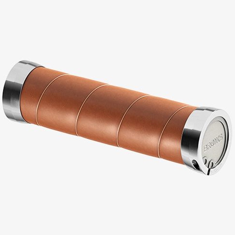 Brooks Slender Leather 130mm grips - Light brown