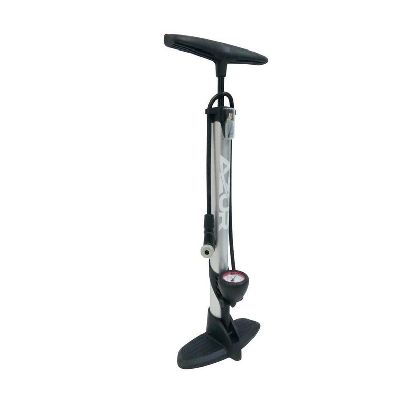 Azur Clever Valve Floor Pump Silver