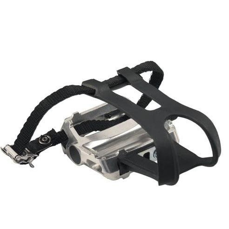 Azur Alloy Pedal with Toeclip & Strap Set Silver