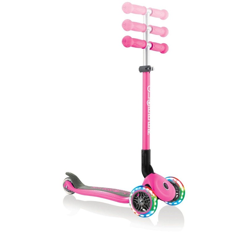 Globber Primo Foldable Lights Scooter Deep Pink