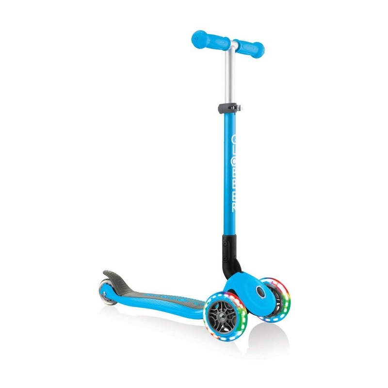 Globber Primo Foldable Lights Scooter Sky Blue