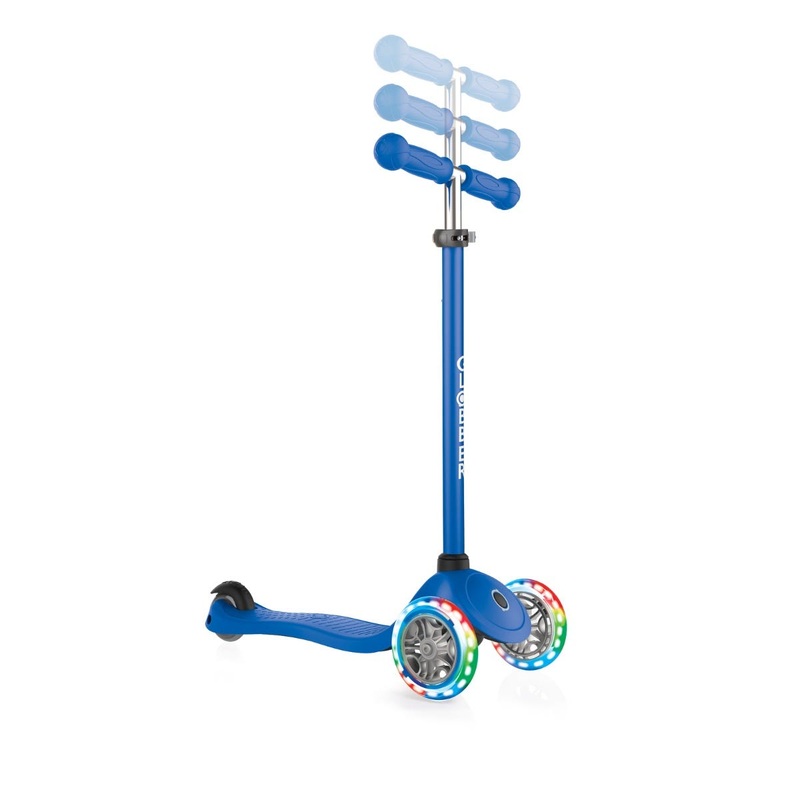 Globber Primo Lights with T-BAR 3 Wheel Kids Scooter Blue