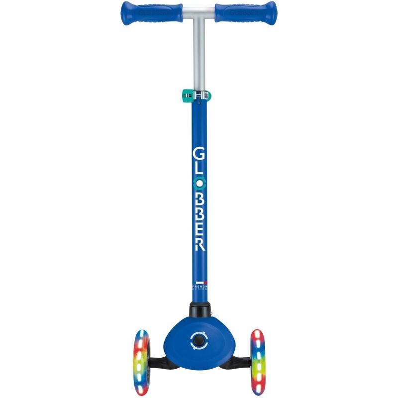 Globber Primo V2 Scooter With Lights And Griptape Navy Blue/Emerald Green