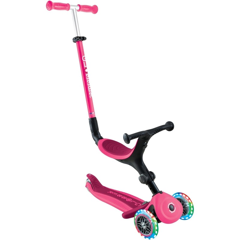 Globber Go Up Active With Lights Scooter Fuchsia/Dark Pink