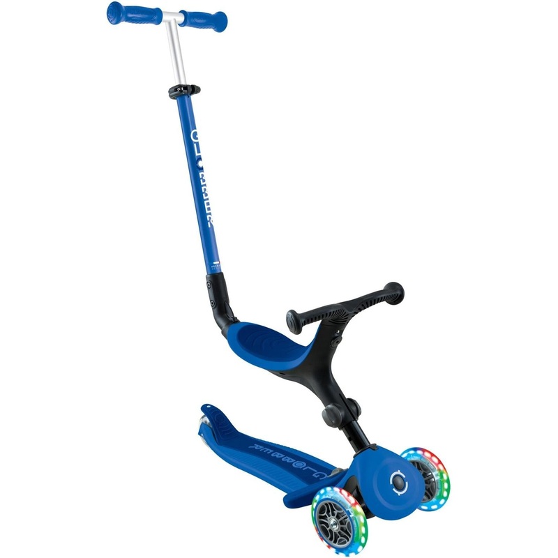 Globber Go Up Foldable Plus Lights 3 Wheel Kids Scooter Blue
