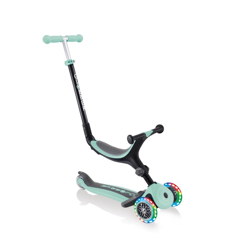 Globber Go Up Foldable Plus Lights 3 Wheel Kids Scooter Mint (Light Up Wheels)