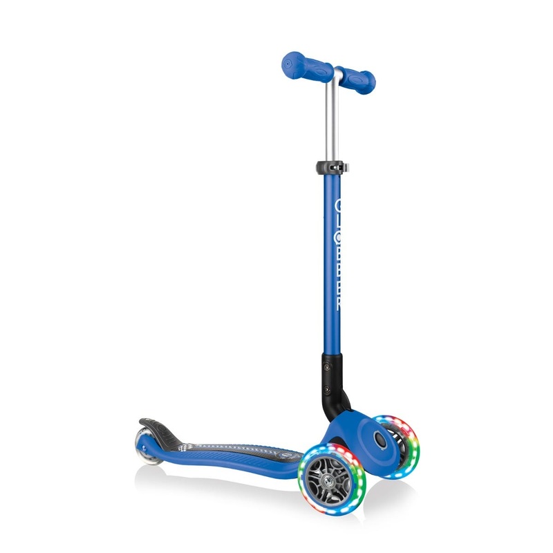 Globber Junior Primo Foldable Fantasy 3 Wheel Scooter Racing Blue