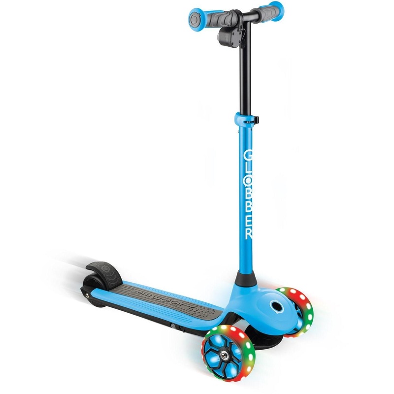 Globber One K E-Motion 4 Plus Electric Kids Scooter Sky Blue