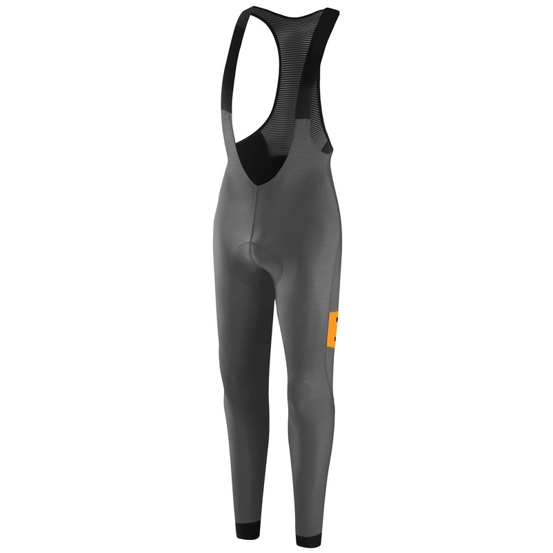 Dotout Stripe bibtights - Grey yellow