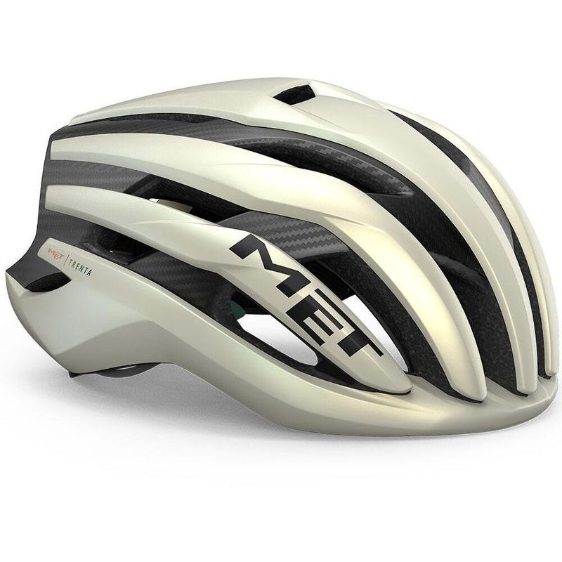 Met Trenta 3K Carbon MIPS Road Helmet Vanilla Ice Gold