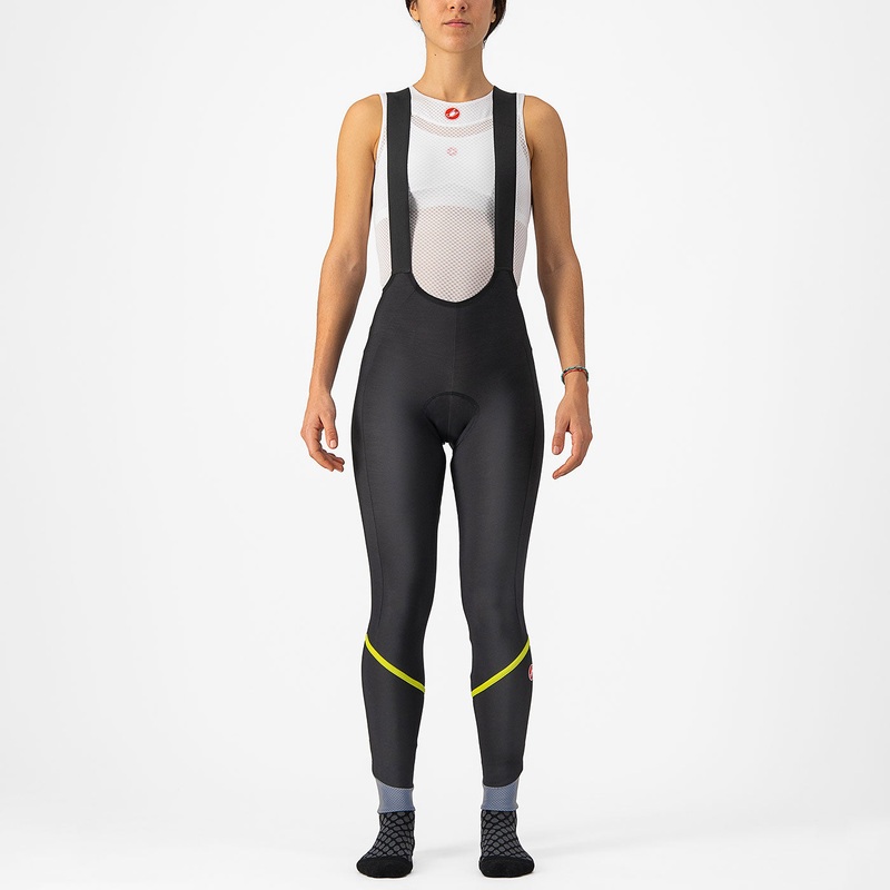 Castelli Velocissima DT women bib tight - Black green