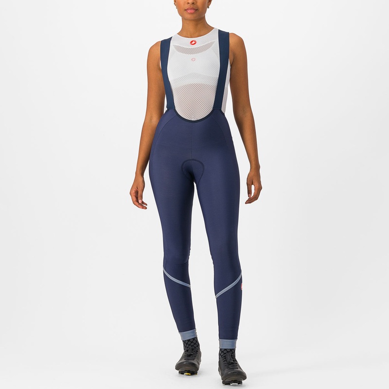 Castelli Velocissima DT women bib tight - Dark blue