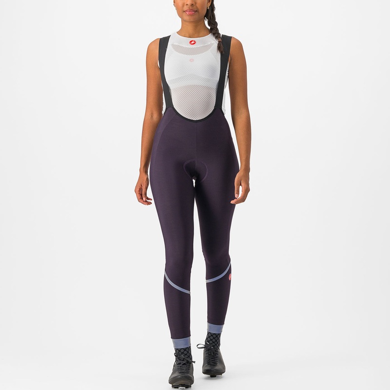 Castelli Velocissima DT women bib tight - Violet
