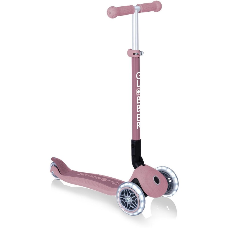 Globber Ecologic Primo Foldable Scooter With Lights Berry