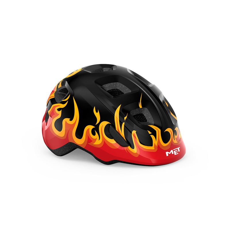 MET Hooray Kids Helmet Black Flames
