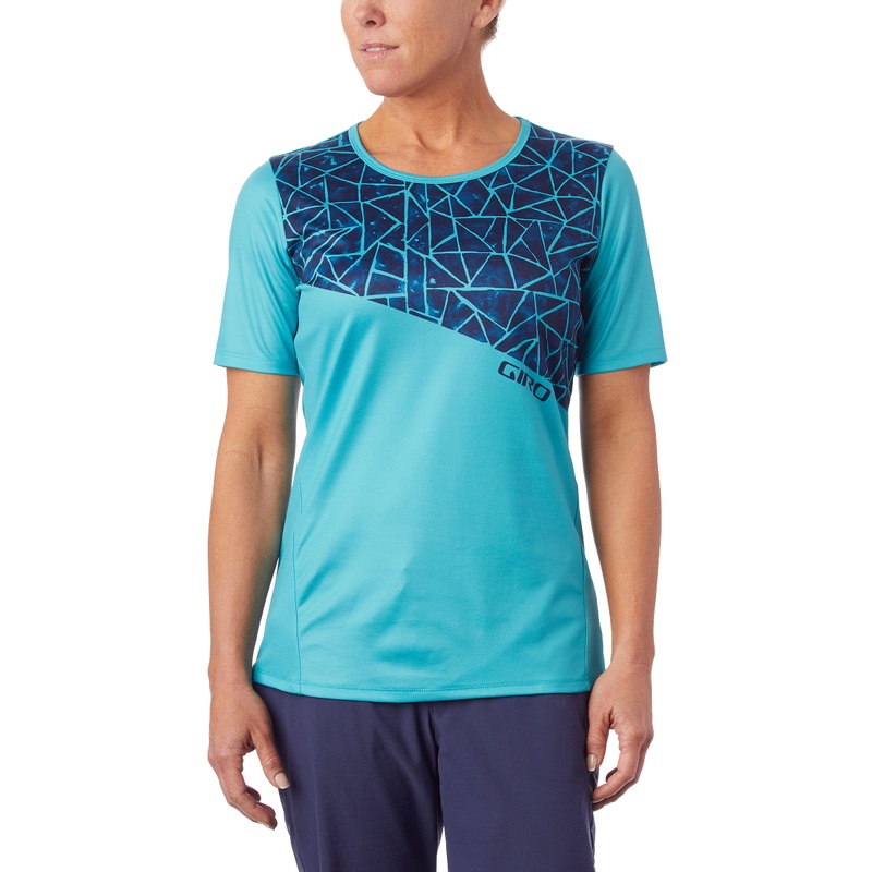 Giro Roust MTB Women's Short Sleeve Jersey Ocean Blue/Aqua Blue