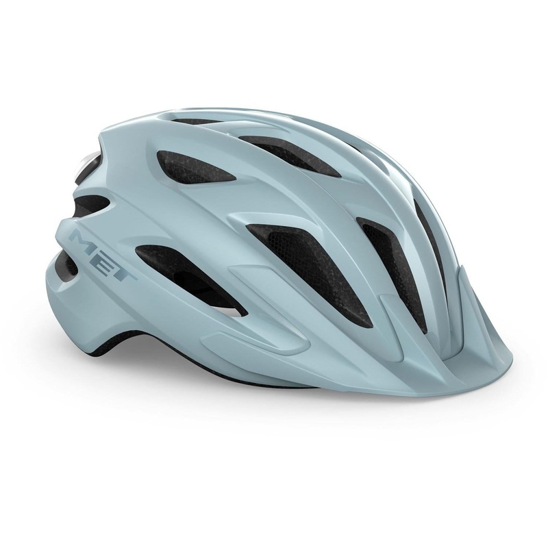 MET Crossover Helmet Stone Blue/Glossy with LIGHT