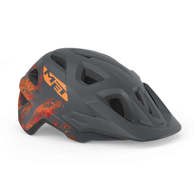 MET Eldar Youth Helmet Gray/Orange/Matte Black 52-57cm