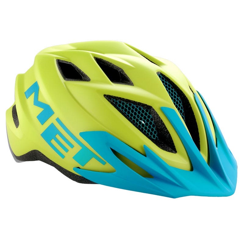 MET Crackerjack Youth Helmet Green/Cyan