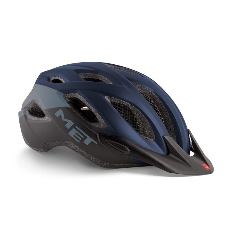MET Crossover Helmet Blue Black/Matt with LIGHT