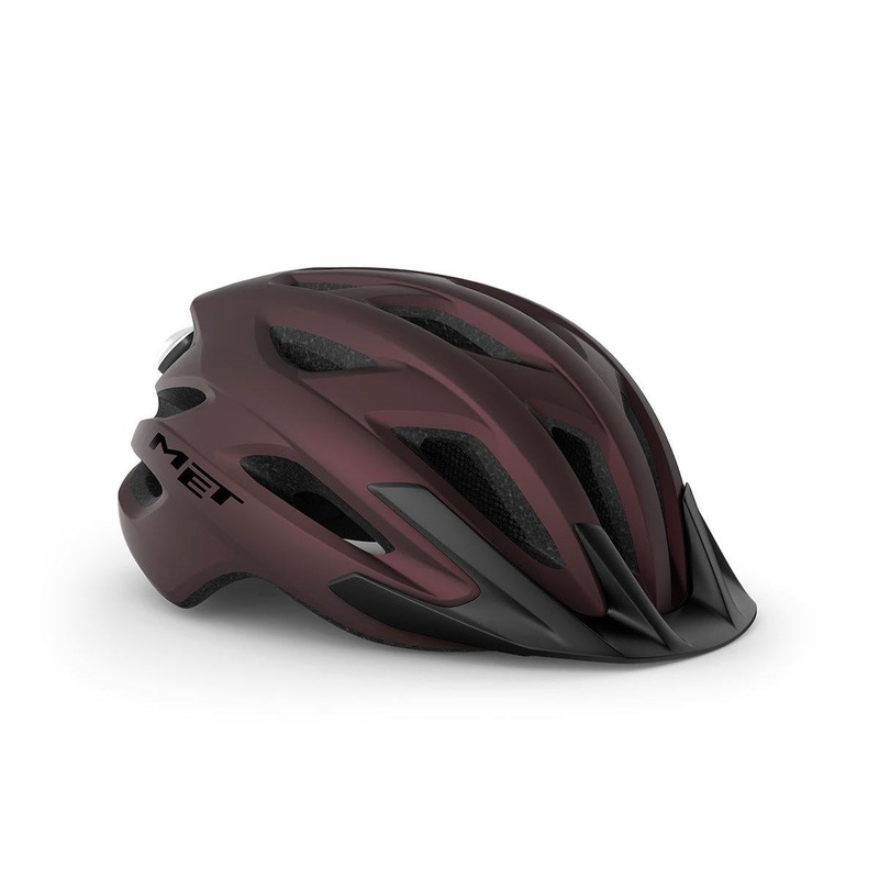 Met Crossover Helmet Burgundy Matte with LIGHT