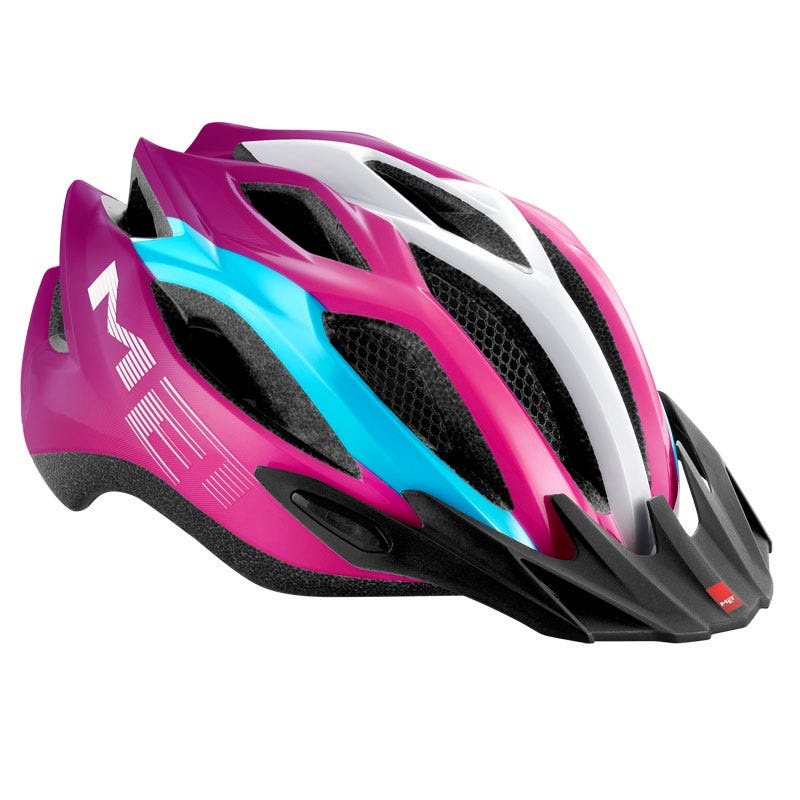 MET Crossover Helmet  Pink/Cyan