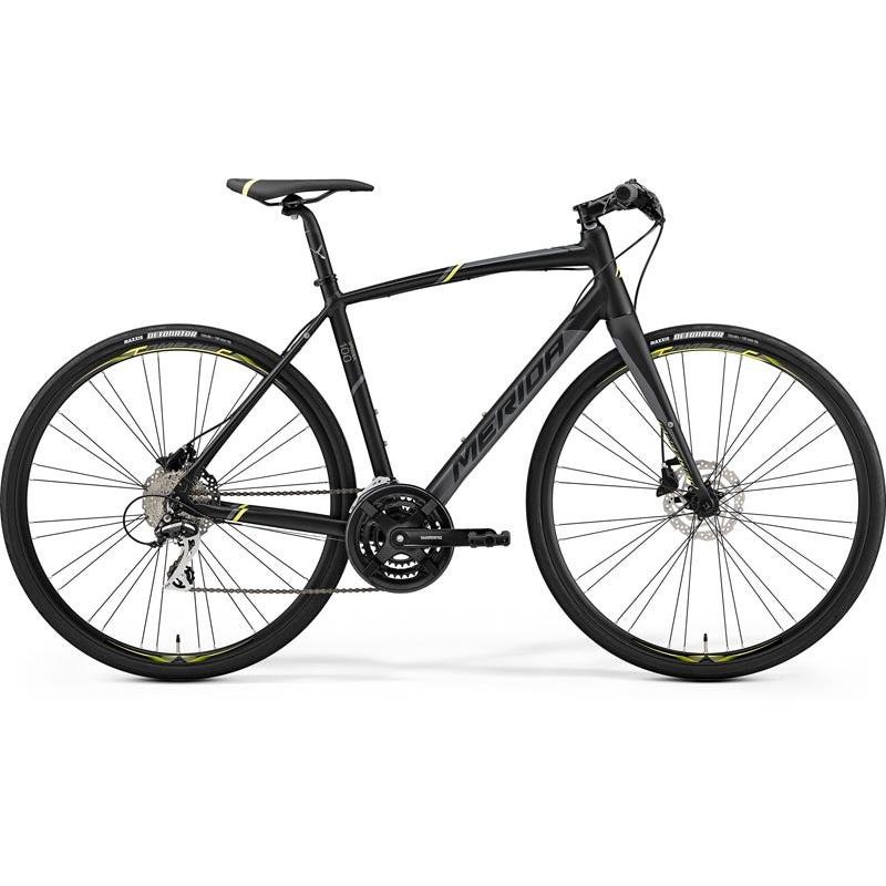 Merida Speeder 100 Flat Bar Road Bike Matt Black/Yellow/Grey