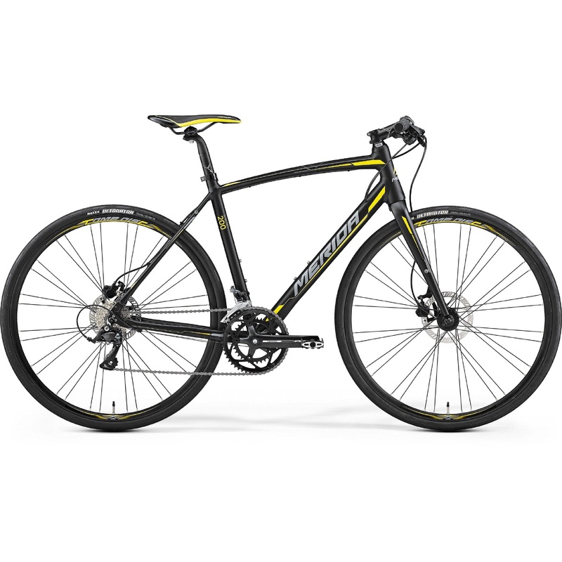 Merida Speeder 200 Flat Bar Road Bike Black/Yellow/Grey (2017)