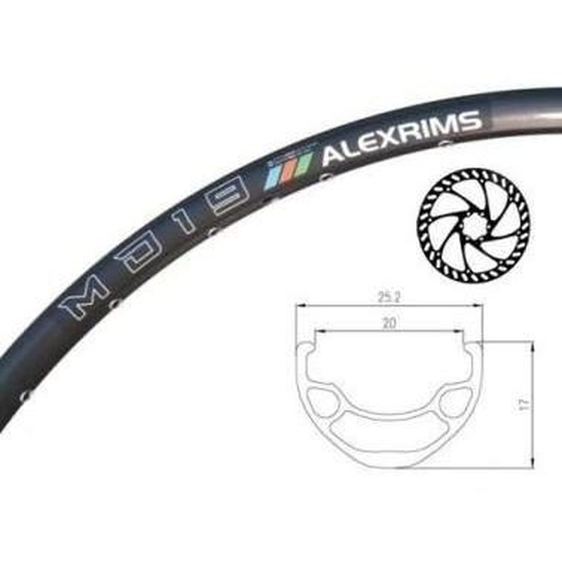 Alex Rims MD19 Tubeless Ready Schrader Valve Rim 29'' x 20mm 36H (622 x 20)